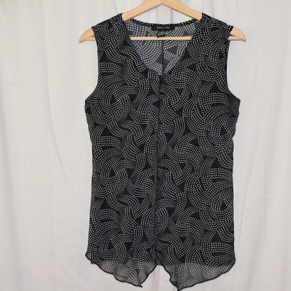 Adele & May Blouse Size Small Sleeveless Lightweight V Neck Black - Picture 7 of 12